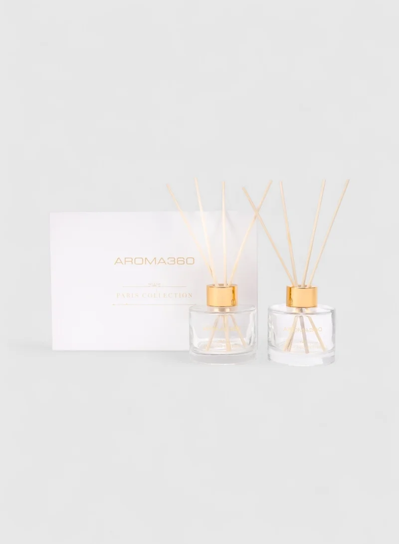 My Way - Paris Collection Reed Diffuser Duo - Luxury Aromatherapy Diffuser - Lush Sandalwood, Warm Virginia Cedar, & Beautiful Iris - Home & Office