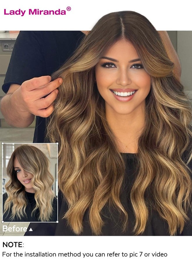 LADY MIRANDA 18 Inch 100g 8Pcs OVO Double Weft Invisible PU Hair Extensions Real Human Hair Mixed Brown Hair Extensions Seamless & Reusable Handmade Twin Tabs Hair Extension(T4/27, 18 Inch) - Image 4