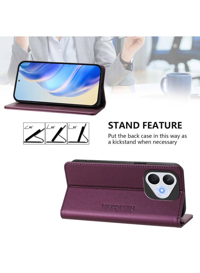 S-TOP Case For Honor 400 Lite RC01 Dual-Folded Magnetic Suction RFID Leather Phone Case - Image 4