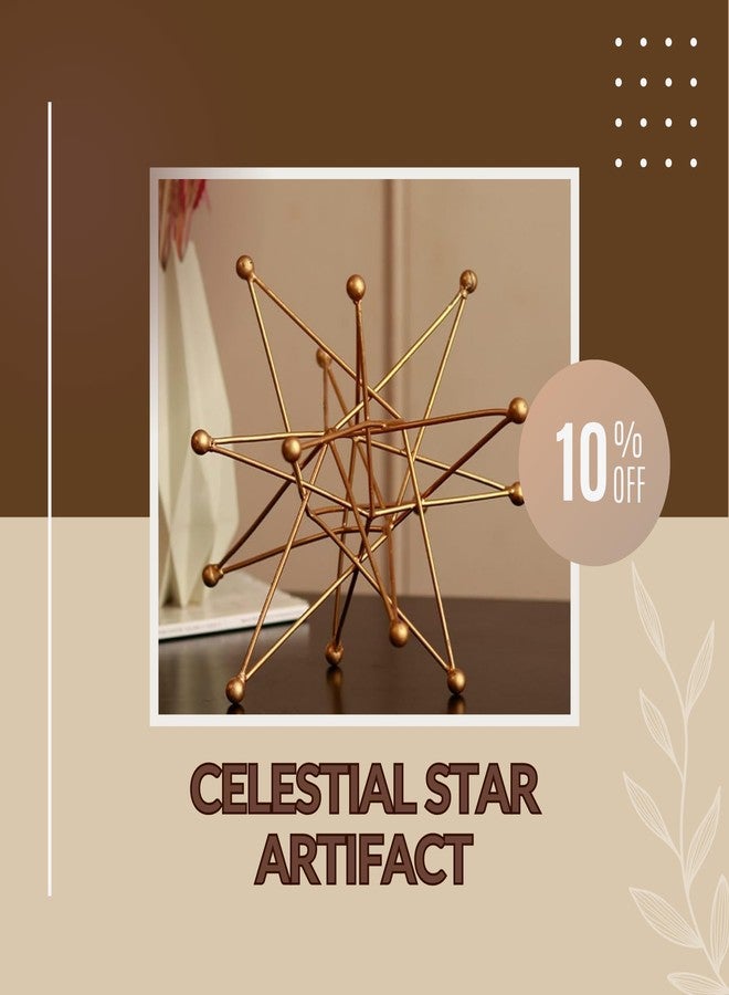 CLOUD INDIA Luxury Metal Golden Star Artifacts Showpiece Unique Design Showpiece Collectible Item for Home Decoration - Image 3