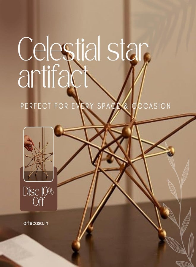 CLOUD INDIA Luxury Metal Golden Star Artifacts Showpiece Unique Design Showpiece Collectible Item for Home Decoration - Image 2