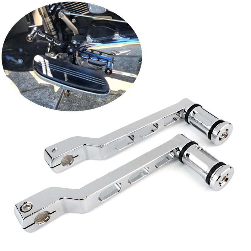 Donpida Motorcycle Heel Toe Gear Shift Lever Gear Pedals Shift Arms Compatible with Harley FL Softail Touring Electra Glide Road King Road FLHX Street Tri Trikes Shifter Levers Chrome - Image 3