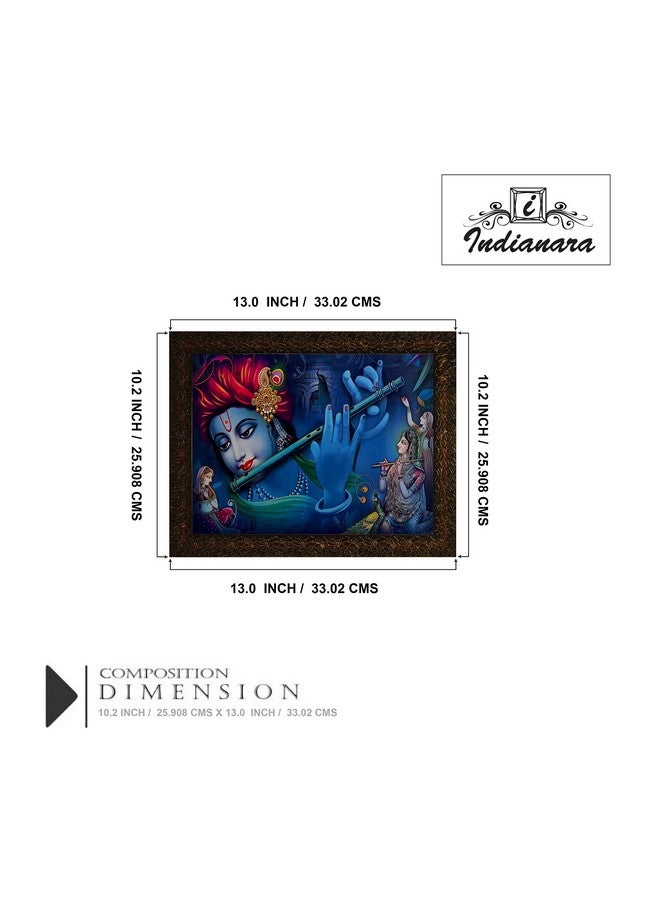 Indianara RADHA KRISHNA Painting -Synthetic Wood, 27x30.5x1cm, Multicolour - Image 2