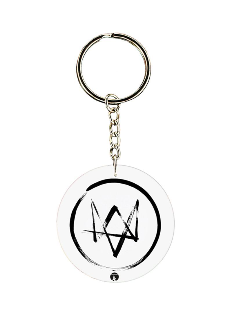 RKN Watch Dogs Logo Keychain White/Black