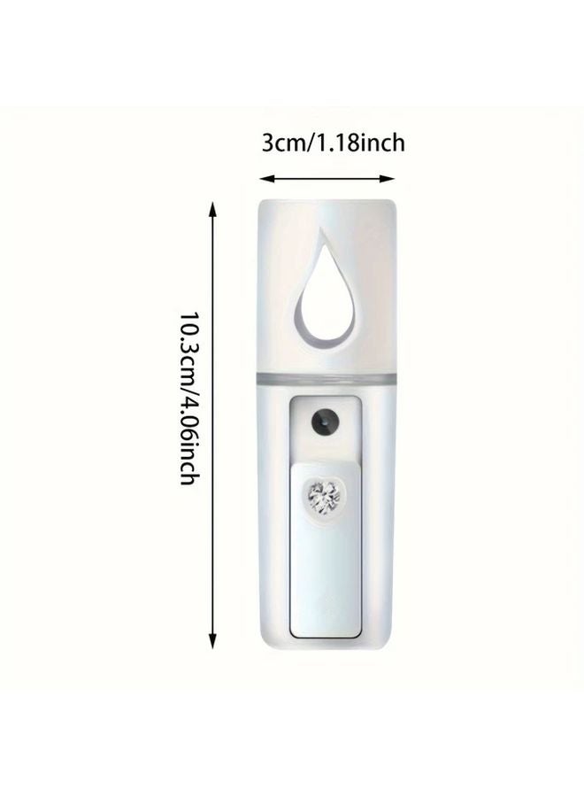 أبيض مع مرآة رذاذ محمول باليد قابلة لإعادة الشحن عبر USB لترطيب الوجه والجسم - Image 5