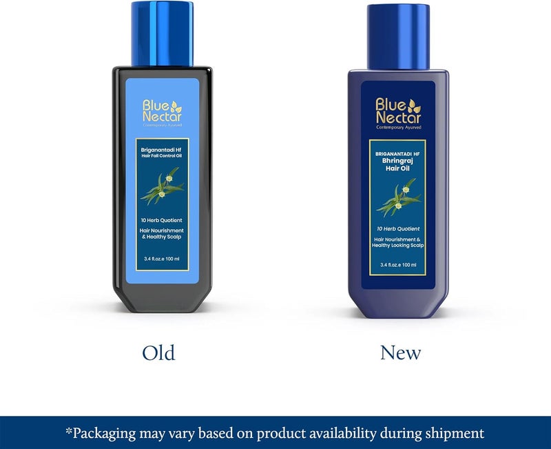 Blue Nectar Briganantadi Hair Fall control & Healthy Scalp Oil | Plant Based Non Sticky Hair Oil for Hair growth | Perfect Hair Fall Oil for Women & Men (9 Herbs, 100 ml) - Image 2