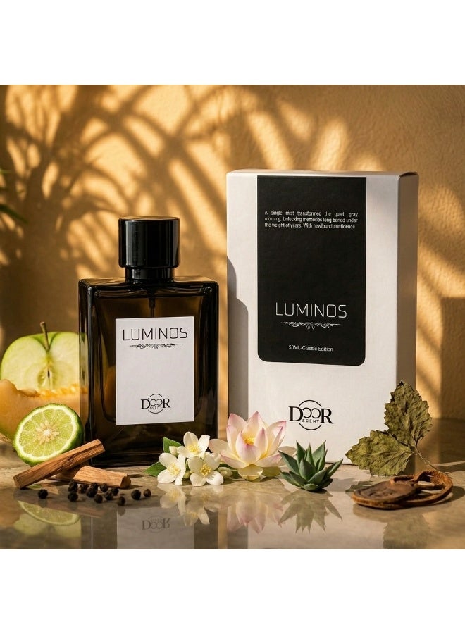 Doorscent Luminos Unisex Eau de Parfum 50ml | Fresh Floral Musk Perfume for Men & Women | Green Apple, Jasmine, Rose, White Musk & Amber - Image 4