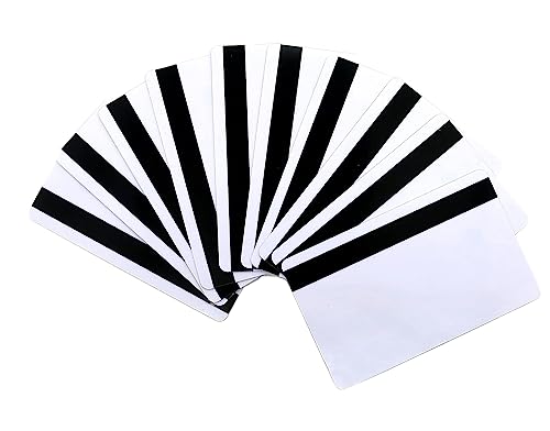 Gialer 100packs 5/16inch HiCo Magnetic Stripe Premium White PVC Cards - CR80 30Mil Blank PVC Plastic Credit/Gift/Photo ID Badge Card - Printable for Card ID Printers - Image 1