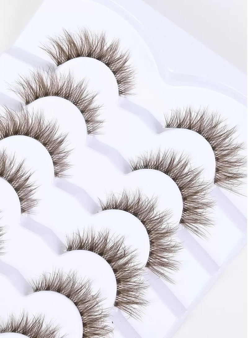 Generic Brown Mink False Eyelashes, Fluffy Wispy Lashes 7 Pairs, Natural Look, Contact Lens Friendly, Easy to Apply, 13mm Reusable for Daily  - Image 3