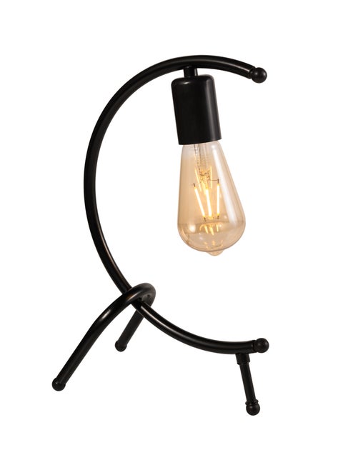 Distinctive Table Lamp Shade In The Shape Of A Crescent, Suitable For All Tastes, Black Metal