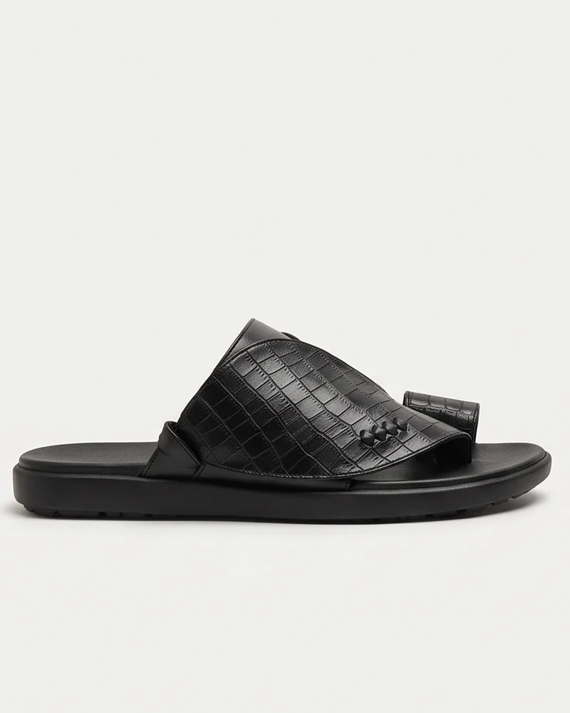 REDTAG Men Black Arabian Shirqi Casual Sandals