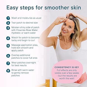 Frownies لصقات فراونيز المضادة للتجاعيد للجبهة بين العينين 144 سيدة تجاعيد الوجه الأصلية تمنع التجاعيد وتعكس علامات الشيخوخة بشكل طبيعي - Image 4