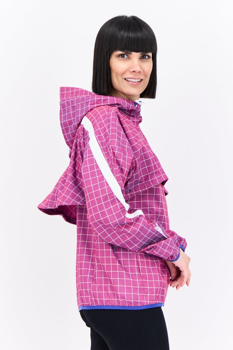 Adidas Women Sportswear Fit Long Sleeve Hooded Outdoor Jacket, Purple - Image 2