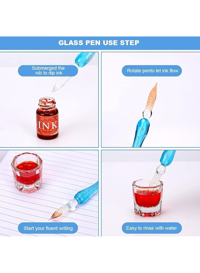 إيروريكس مجموعة أقلام زجاجية وحبر مع قلمين كريستاليين للخط و12 قلم حبر ذهبي وحامل أقلام وكوب تنظيف مجموعة هدايا للمبتدئين من أقلام زجاجية للرسم والكتابة والبطاقات التوقيعية - Image 5