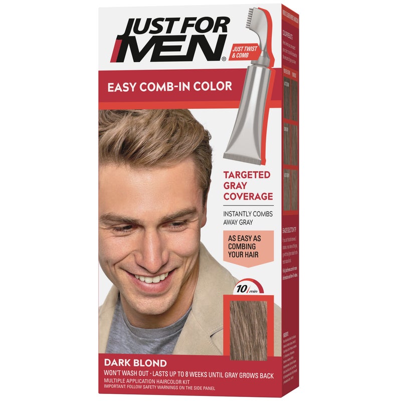 Just For Men Easy Comb-In Color Mens Hair Dye, Easy No Mix Application with Comb Applicator - Dark Blond, A-15, Pack of 1 - Image 1