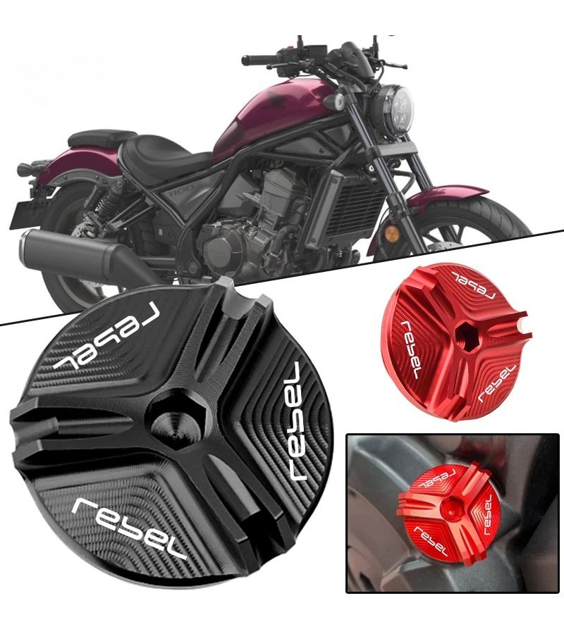 For Honda Rebel CMX 300 500 1100 Motorcycle Accessories CNC Aluminum Red Engine Oil Cap Bolt Oil Filler Protection - Image 1