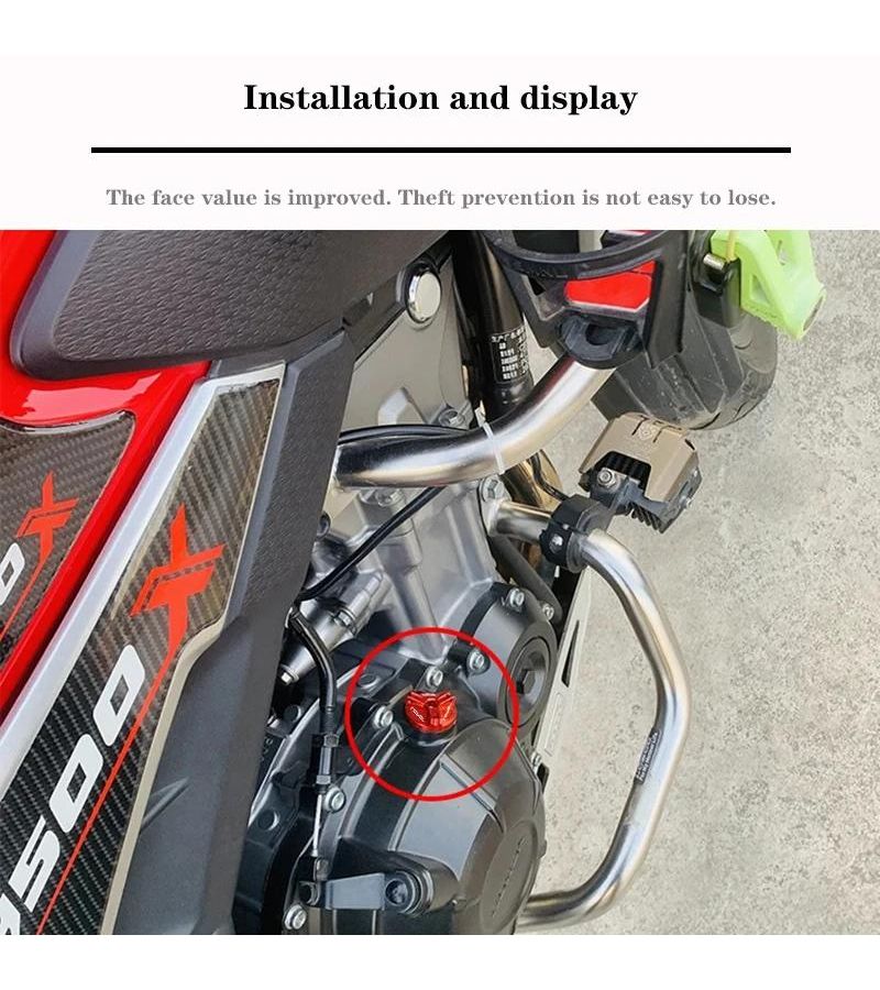For Honda Rebel CMX 300 500 1100 Motorcycle Accessories CNC Aluminum Red Engine Oil Cap Bolt Oil Filler Protection - Image 4