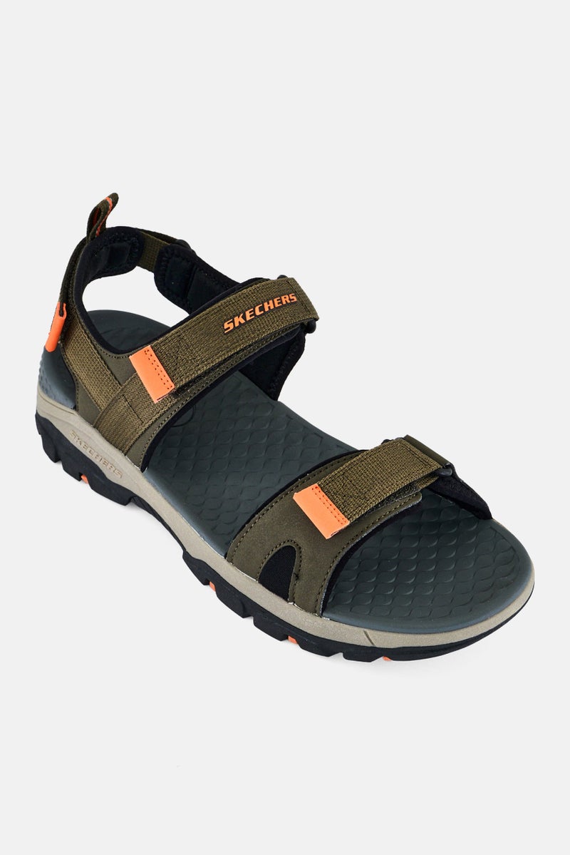 SKECHERS Men Ryer Velcro Closure Outdoor Sandals, Olive - Image 1