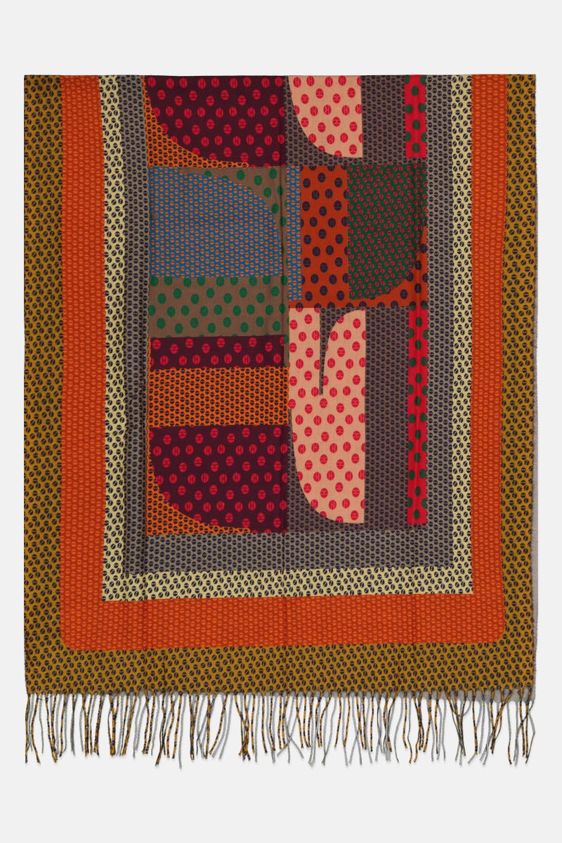 ELLE Women Graphic Print Scarves 182 L x 70 H cm, Maroon - Image 2