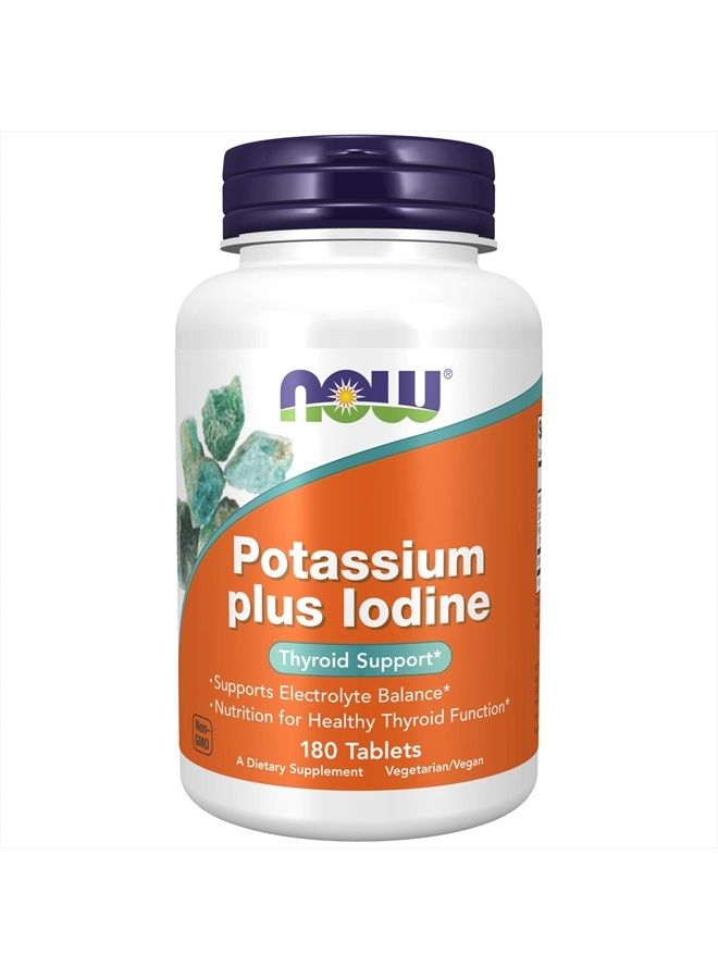 now Foods Potassium Plus Iodine, 180 Tablets - Image 1