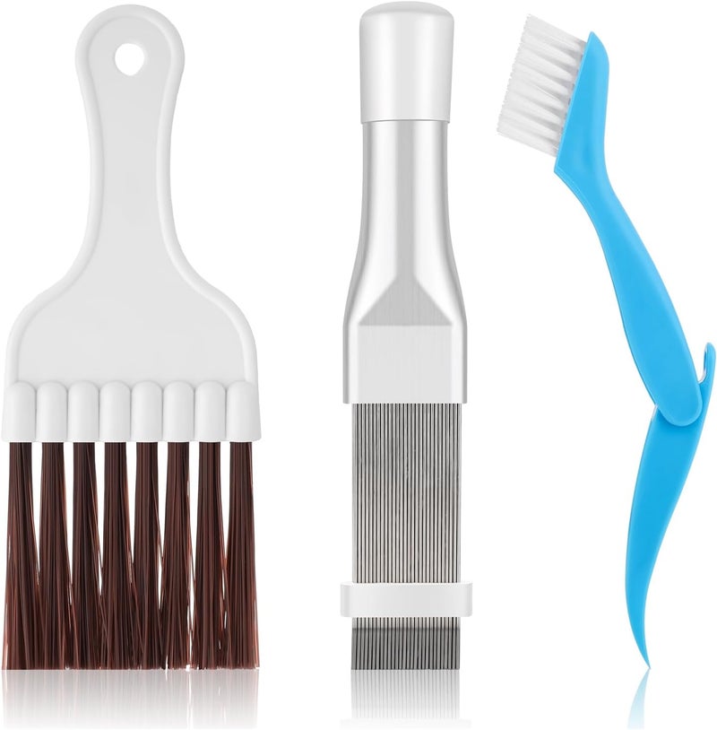 Jeffdad 3 Pcs Air Conditioner Fin Comb Cleaner Kit, Ac Fin Comb Condenser Coil Brush, Radiator Fin Comb Straightener Refrigerator Tools, Evaporator Radiator Repair Clean Tool Budget friendly trendy design - Image 1