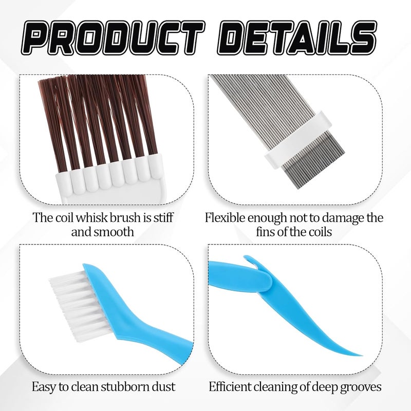 Jeffdad 3 Pcs Air Conditioner Fin Comb Cleaner Kit, Ac Fin Comb Condenser Coil Brush, Radiator Fin Comb Straightener Refrigerator Tools, Evaporator Radiator Repair Clean Tool Budget friendly trendy design - Image 3