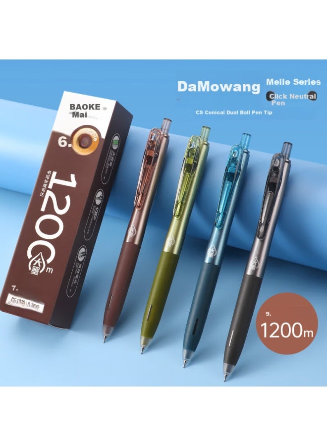 Baoke (Baoke) Pc1936 Melody Click Neutral Pen 0.5Mm Cs Conical Tip Water Pen Signature Pen Pen Holder Green Writing Black 6Pcs/Box - Image 4