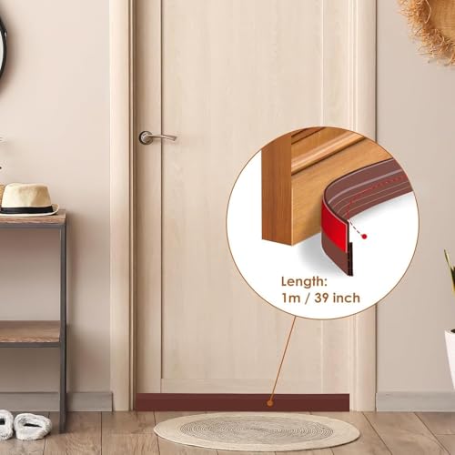 UB Unity Brand Silicon Bottom Sealing Strip Rubber | Under Door Gap Filler Strip Rubber | Door Gap Sealing Strip | Door Sealer from Cockroach, Insect, Bugs, Door Seal Strip Air & Dust 39 Inch (2 Strip) - Image 3