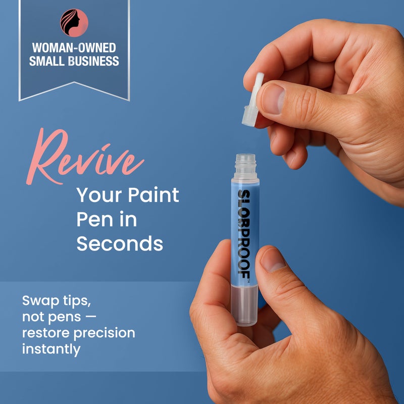 Slobproof Replacement Brush Tips for Refillable Touch-Up Paint Pens, Mess-Free, Easy to Install, Tools for Paint Brushes, DIY Home Improvement, Wall, Furniture Repair, Arts and Crafts, Pack of 5 - Image 2