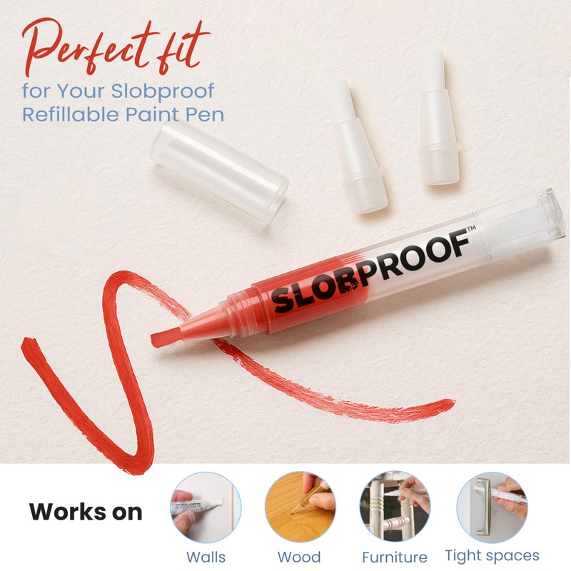 Slobproof Replacement Brush Tips for Refillable Touch-Up Paint Pens, Mess-Free, Easy to Install, Tools for Paint Brushes, DIY Home Improvement, Wall, Furniture Repair, Arts and Crafts, Pack of 5 - Image 4