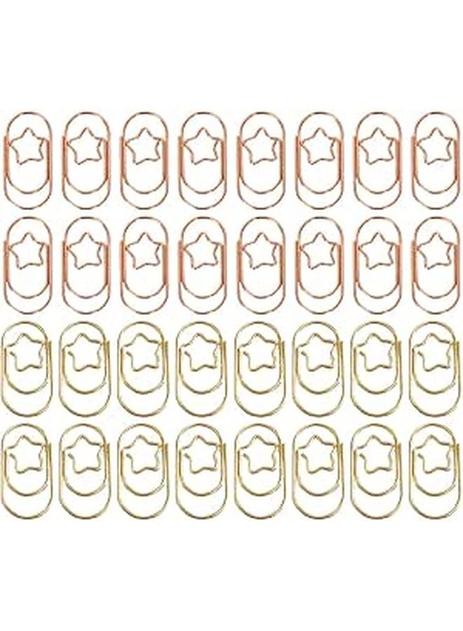 Star Shaped Mini Metal Paper Clips 50pcs Gold Rose Gold for Office Home Organizing - Image 1