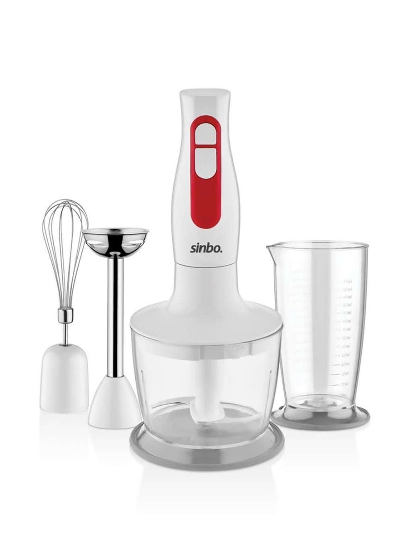 Sinbo 4-in-1 Hand Blender Set – Powerful 600W Motor, Adjustable Speed, Stainless Steel Blades, Chopper, Mixer & Blender, Ice Crusher, Smoothie & Milkshake Maker, Easy Clean, Large Capacity – SHB-3100S - Image 1