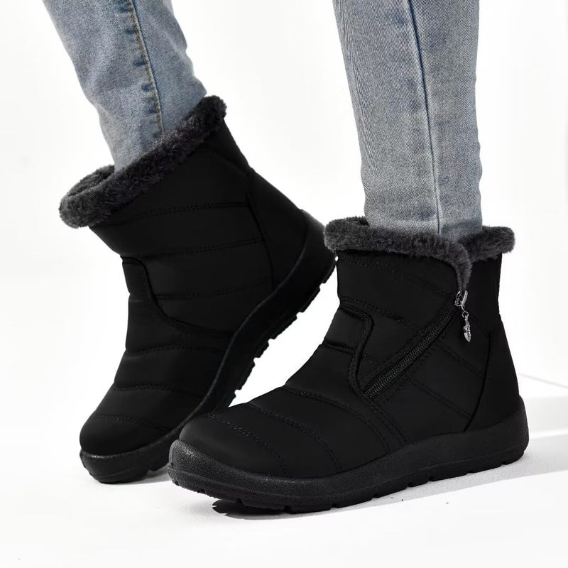 Cheval Winter Snow Zip Up Boots for Women, Fur Lined Warm Ankle Booties, Outdoor Anti-slip Waterproof Comfortable Short Boot, Botas De Invierno Para Mujert - Image 2
