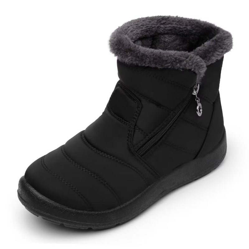 Cheval Winter Snow Zip Up Boots for Women, Fur Lined Warm Ankle Booties, Outdoor Anti-slip Waterproof Comfortable Short Boot, Botas De Invierno Para Mujert - Image 1
