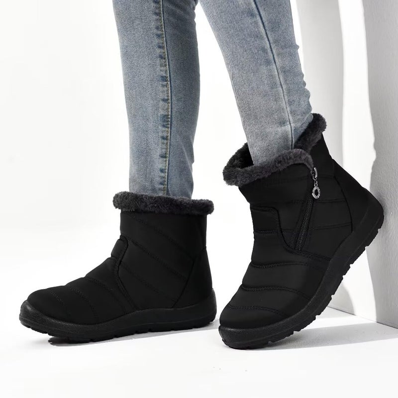 Cheval Winter Snow Zip Up Boots for Women, Fur Lined Warm Ankle Booties, Outdoor Anti-slip Waterproof Comfortable Short Boot, Botas De Invierno Para Mujert - Image 3