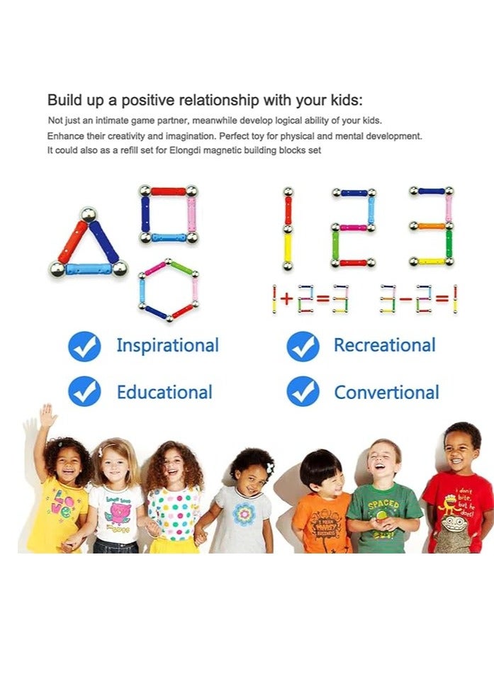 Magnetic Building Blocks For Kids, Educational Sticks And Balls, Activity Toys For Toddlers, Educational Magnetic Building Blocks, Kids Toys For 3+ Year Old Gifts (42Pieces)  - Image 3