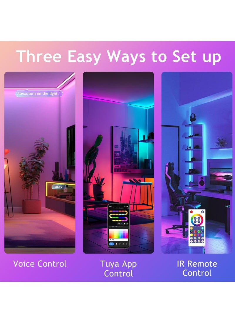 Generic - LED Strip Lights,Smart LED Light Strip,3m with APP Control and WiFi Music Sync,Work with Alexa and Google Assistant, Timer Schedule, Color Changing DIY Led Lights for Bedroom Party Kitchen - Image 1