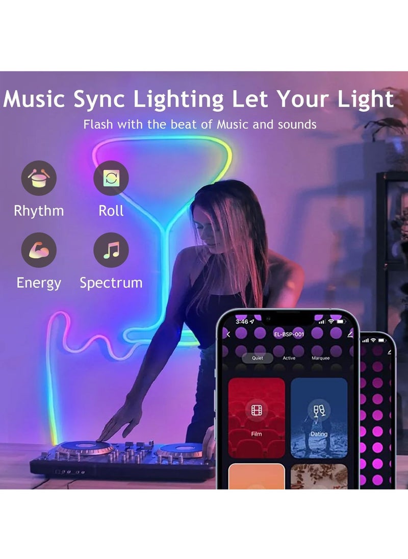 Generic - LED Strip Lights,Smart LED Light Strip,3m with APP Control and WiFi Music Sync,Work with Alexa and Google Assistant, Timer Schedule, Color Changing DIY Led Lights for Bedroom Party Kitchen - Image 1