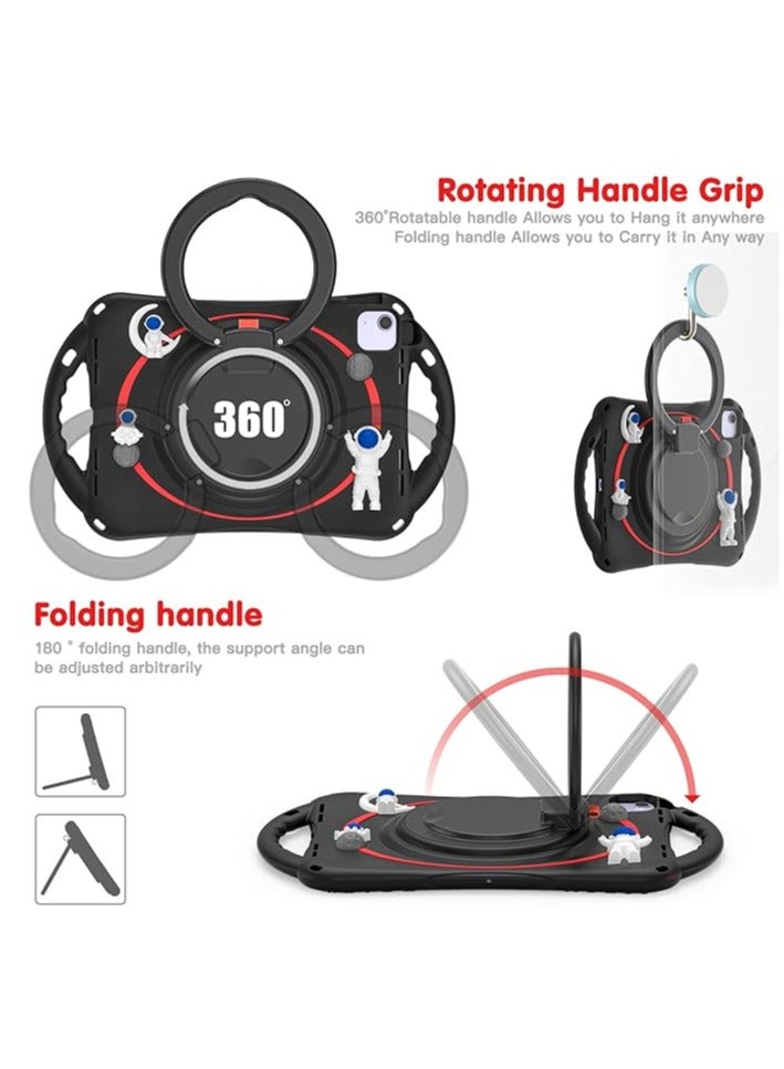 عام حافظة للأطفال لجهاز iPad Air 5/4 (10.9 بوصة) 2022/2020، مصنوعة من السيليكون المقاوم للصدمات، متوافقة مع iPad Pro 11 (2018/2020/2021/2022)، مزودة بقاعدة دوارة 360 درجة، مقبض، وحزام قبضة. - Image 2