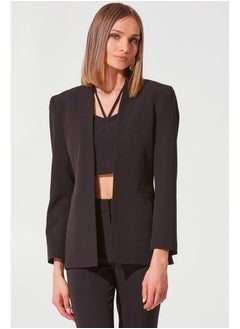 Collarless blazer