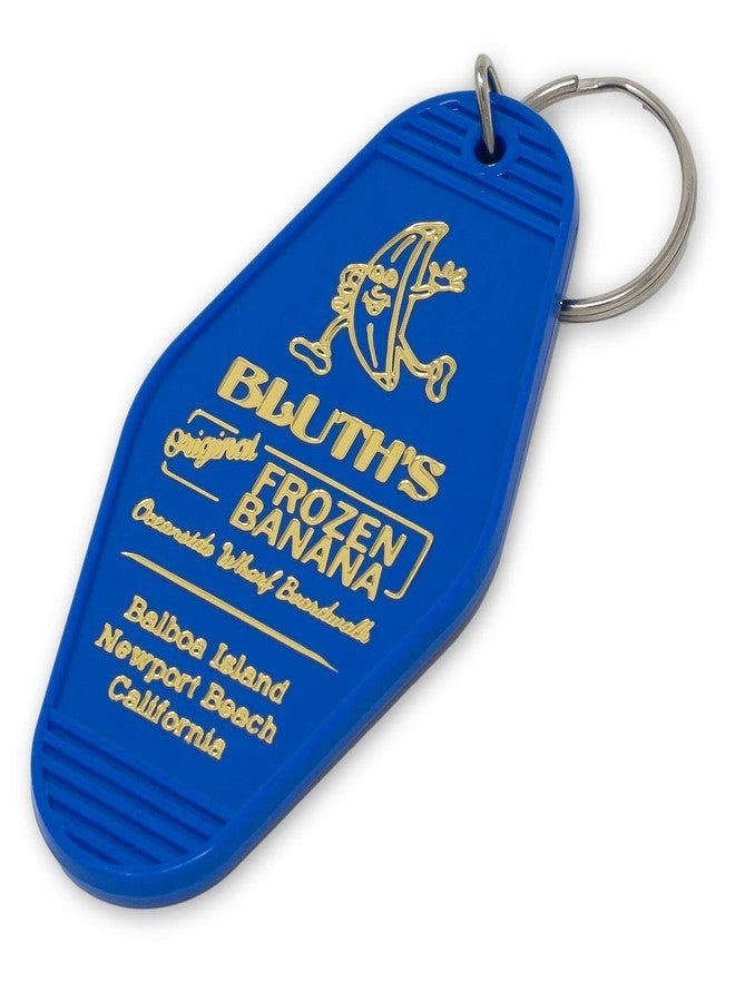 Chillkat Vintage Motel Hotel Keychain (Blue/Gold, Bluth's Frozen Banana Stand) - Image 1