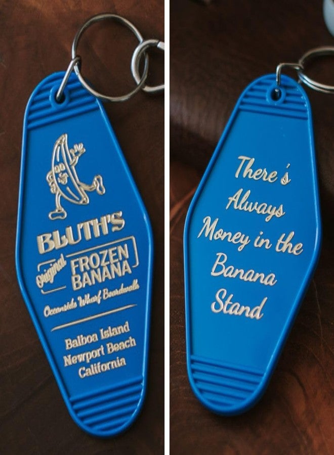 Chillkat Vintage Motel Hotel Keychain (Blue/Gold, Bluth's Frozen Banana Stand) - Image 2