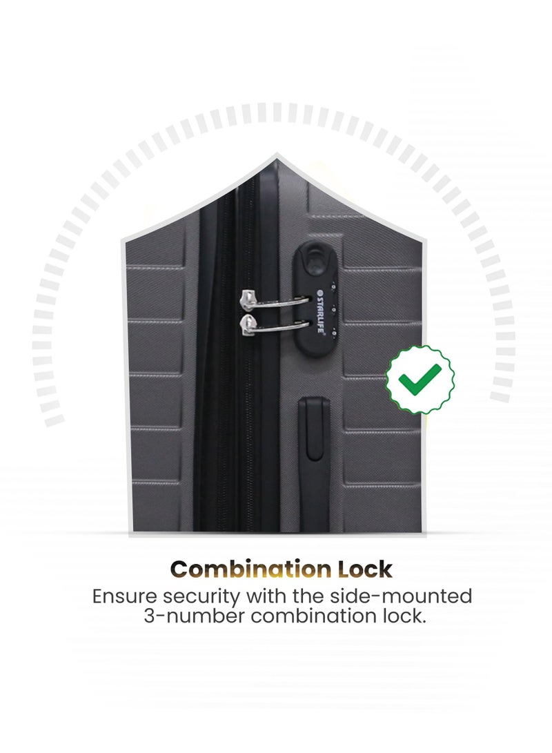 ستار لايف مجموعة حقائب سفر بعجلات من الجانب الصلب ABS مكونة من 3 قطع بعجلات دوارة مع قفل أرقام - Image 5