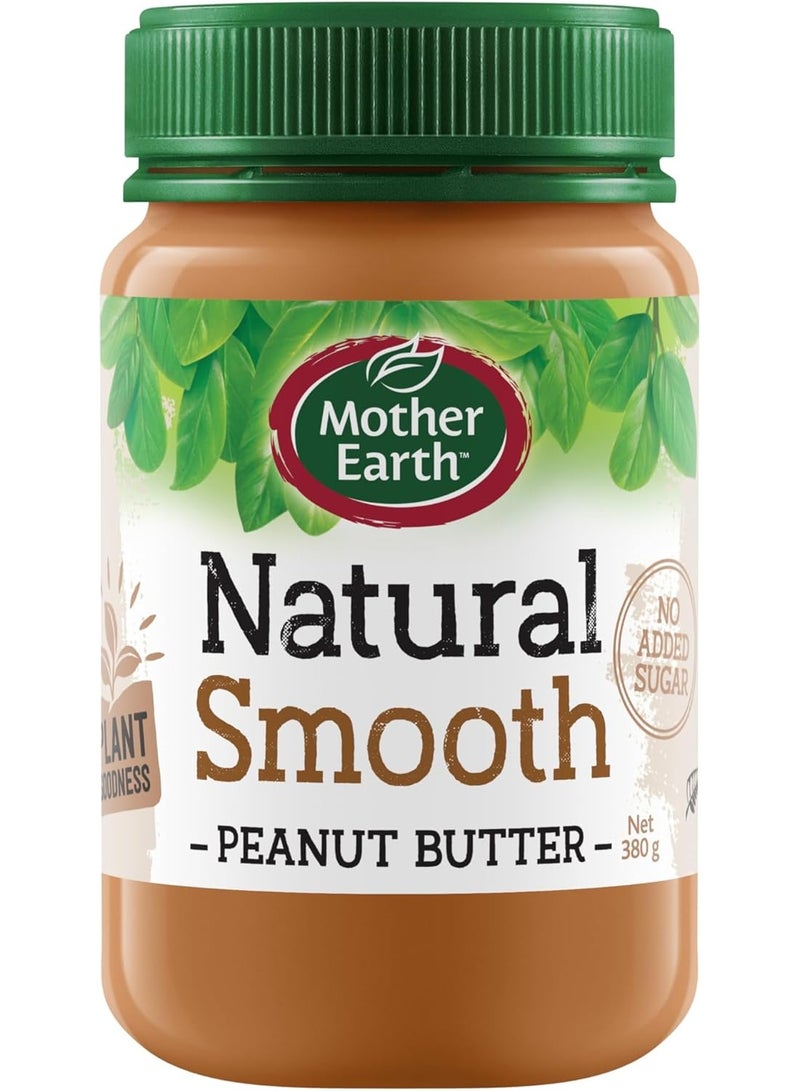 Mother Earth Natural Smooth Peanut Butter No Added Sugar Vegan Friendly & A Nutritious Source Of Protein 380 Gms - Image 1