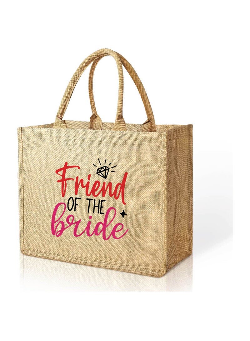 PRINTSHOP4ME Bride Squad Jute Totes for the Perfect Party Favor - Bridesmaids - Besties - Bags for the Perfect Wedding Squad - Gift Set for Bride Squad  - Image 1