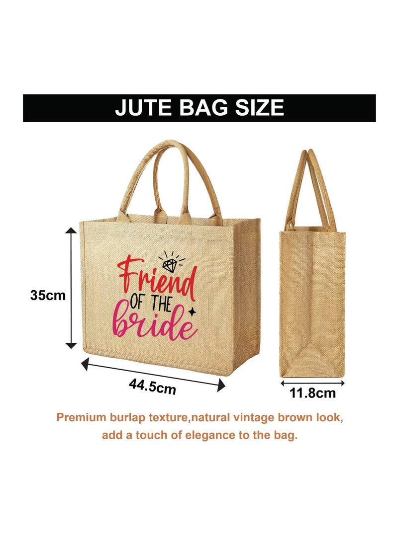 PRINTSHOP4ME Bride Squad Jute Totes for the Perfect Party Favor - Bridesmaids - Besties - Bags for the Perfect Wedding Squad - Gift Set for Bride Squad  - Image 2