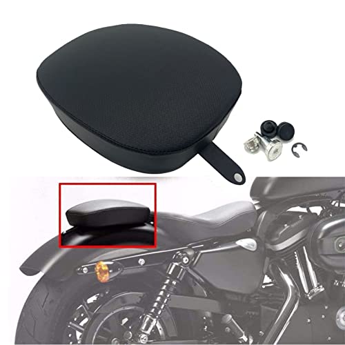 GYMARK Solo Rear Passenger Seat for Harley Davidson Sportster X48 XL883 XL1200 72 2004-2019 Motorcycle Accessories Leather Pillion Cushion Pad (Black-E) - Image 1