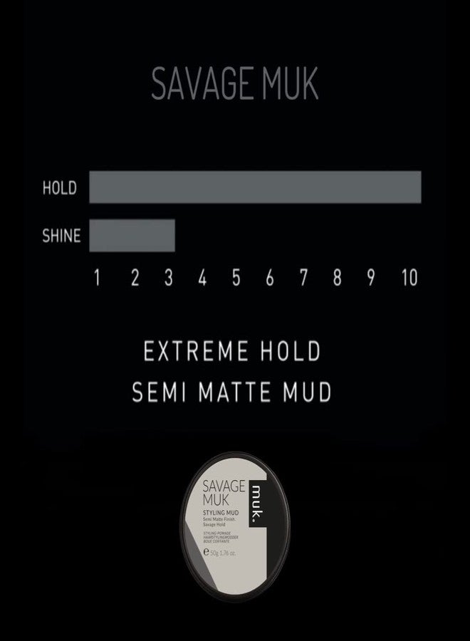 MUK. Haircare Savage Semi Matte Styling Mud, Hair Product, Hair Paste for Men, Strong Hold, Low Shine - 1.76oz - Image 2