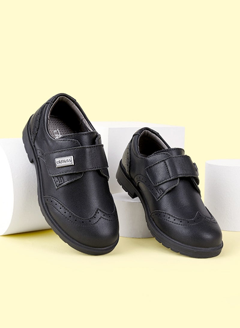 تارانيس حذاء تارانيس للأولاد خريفي من الجلد الأسود على الطراز البريطاني - Image 1