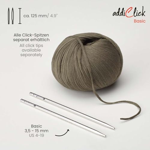 Addi addiClick Basic Interchangeable Knitting Needle Tips 15.0mm - Image 2